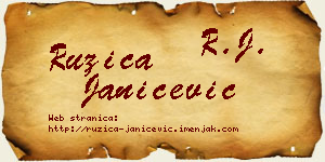 Ružica Janićević vizit kartica